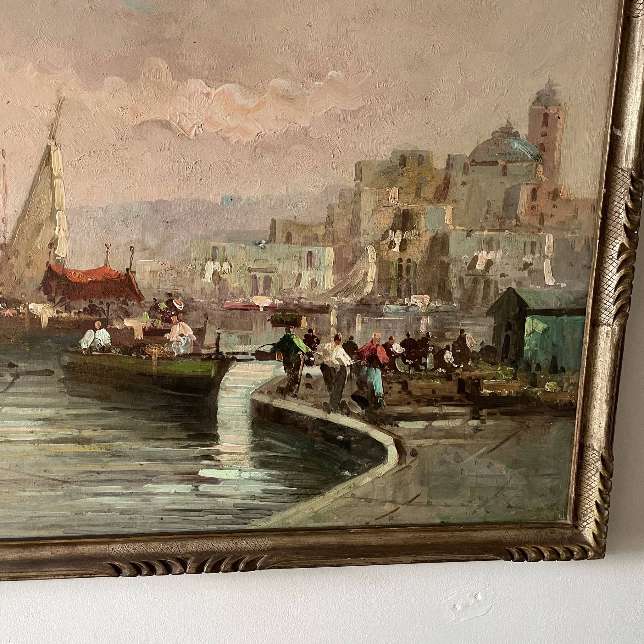 Oil on canvas "Italian Port"
