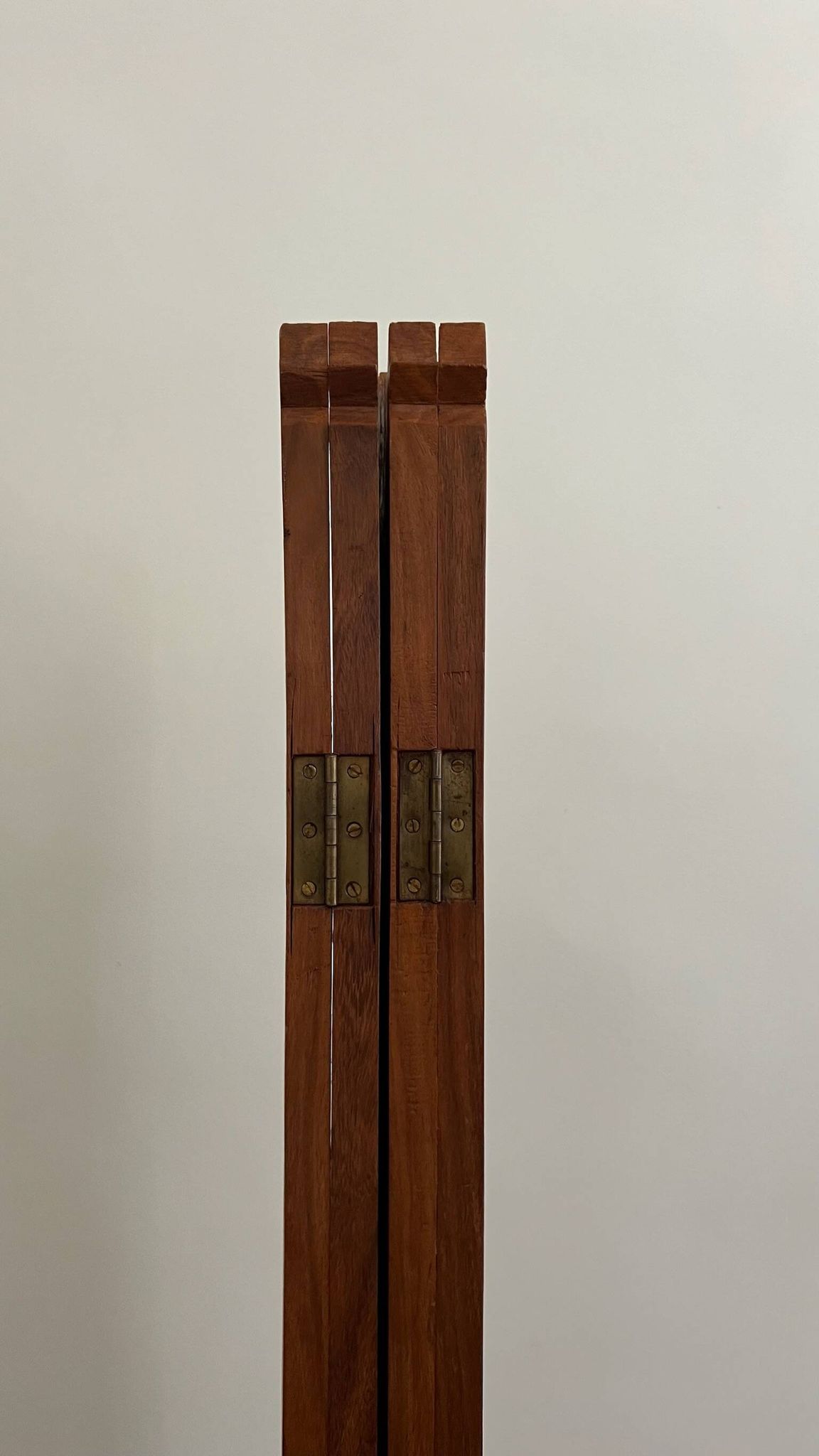 Vintage Asian carved teak screen — mid-20th century