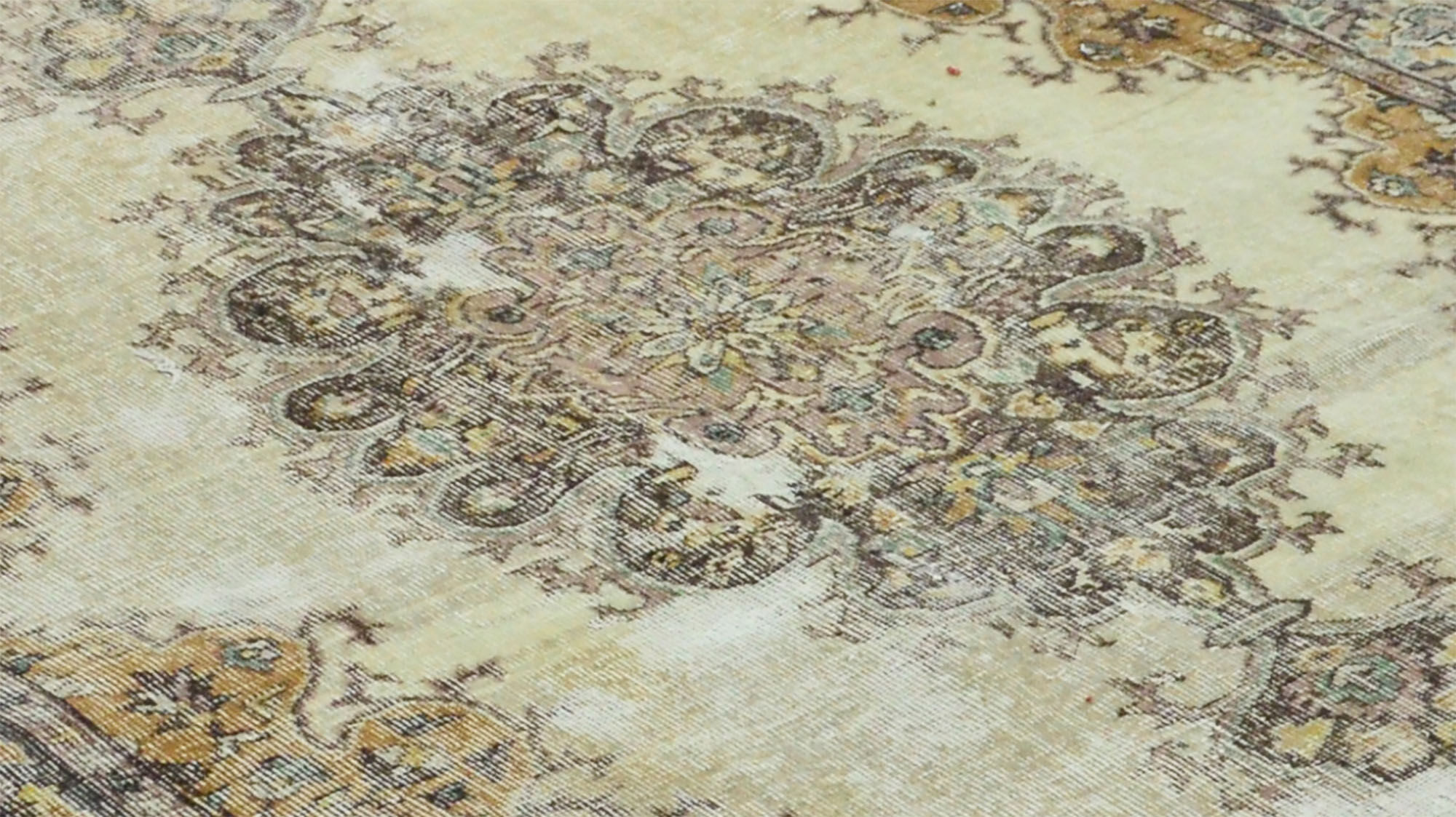 Anatolian handmade vintage rug 262 cm x 180 cm