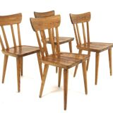 Set of 4 Scandinavian "Sportstugemöbler" chairs, Göran Malmvall, Sweden, 1950