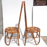 Two Dirk Van Sliedregt rattan chairs,1950s