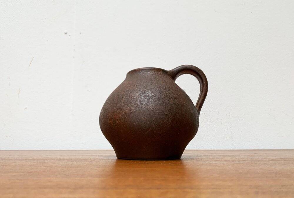 Brutalist vases and carafes from the mid-century by Hartwig Heyne pottery, Germany, 1960s.