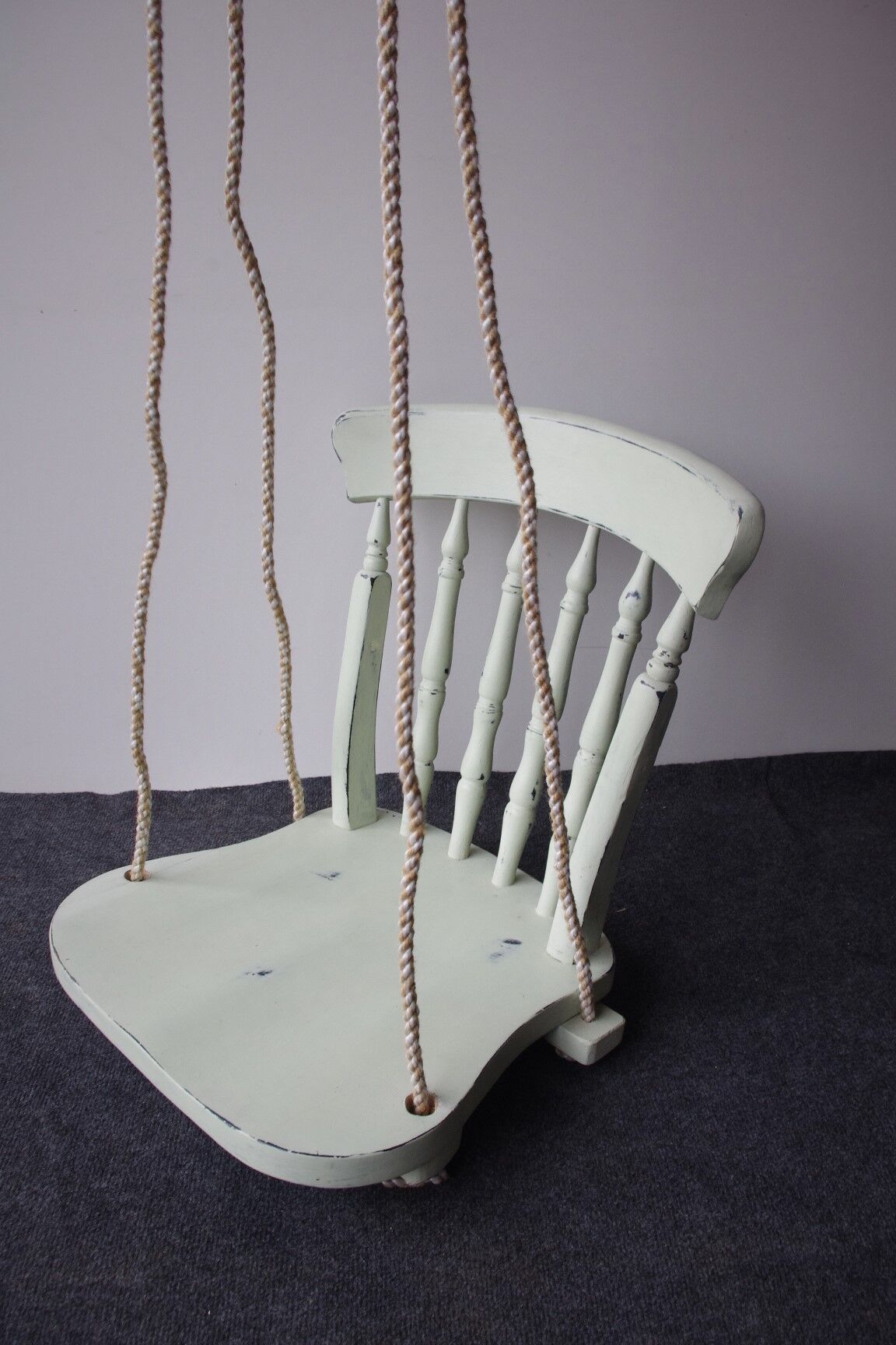 Wooden chair swing for hanging