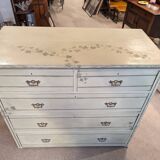 Large patinated chest of drawers