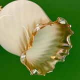 Vintage tulip wall light in white and amber glass