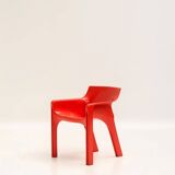 Set of 4 red "Gaudi" armchairs by Vico Magistretti for Artemide