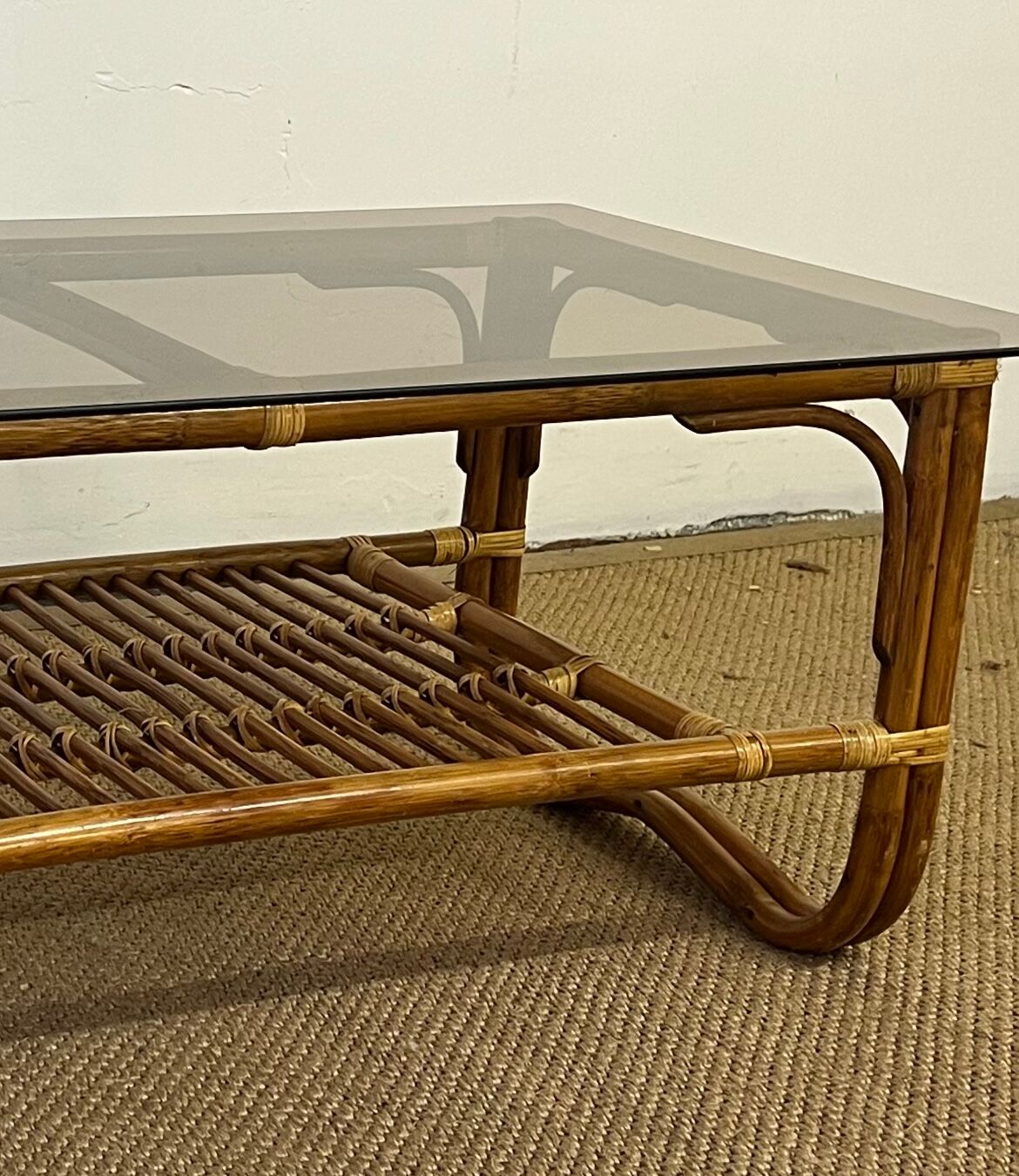 Bamboo and rattan coffee table