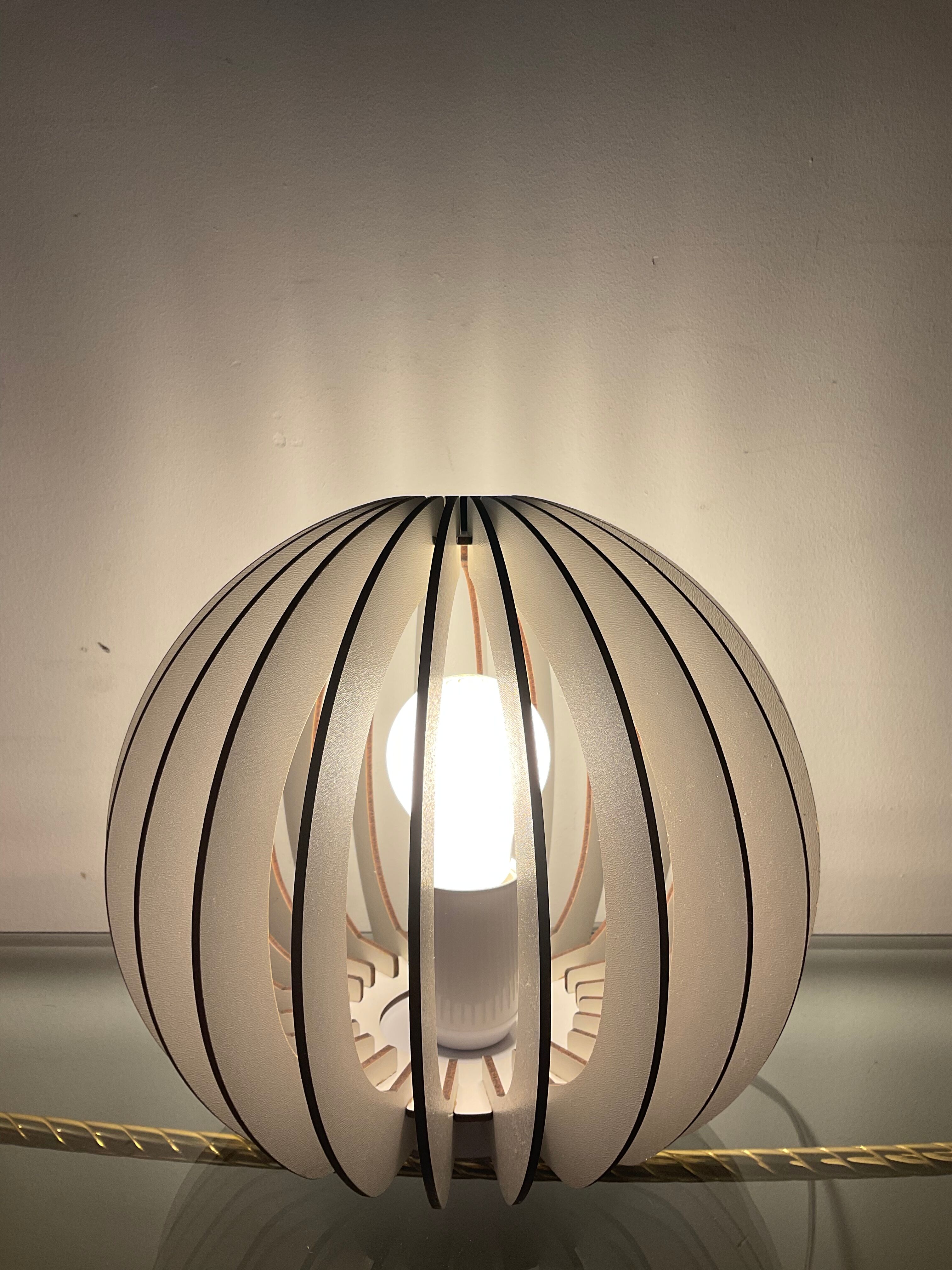 Pair of wooden design lamps