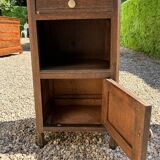 Antique bedside table in wood and marble