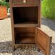 Antique bedside table in wood and marble