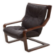 Fauteuil lounge scandinave en bois courbé et cuir 1960
