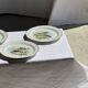 Set of 6 vintage Limoges porcelain plates with fish design.