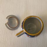 Mustard pot signed Henri Delcourt Hand painted Old Rouen early 20th century