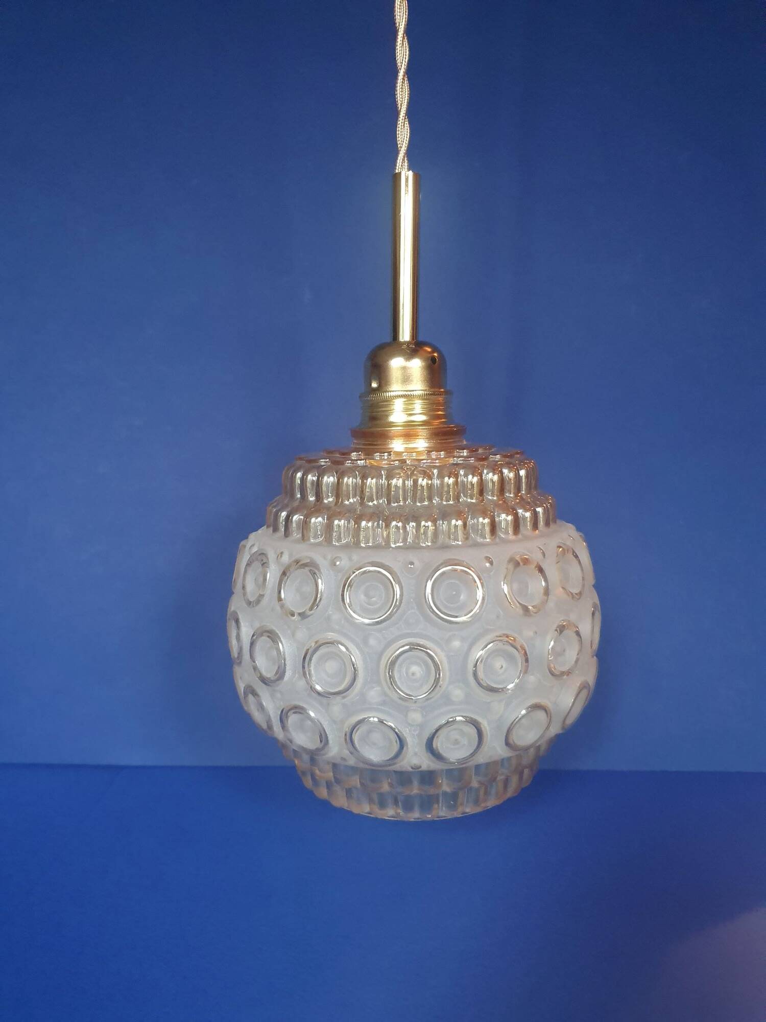 Vintage 50s French portable pendant lamps - newly electrified