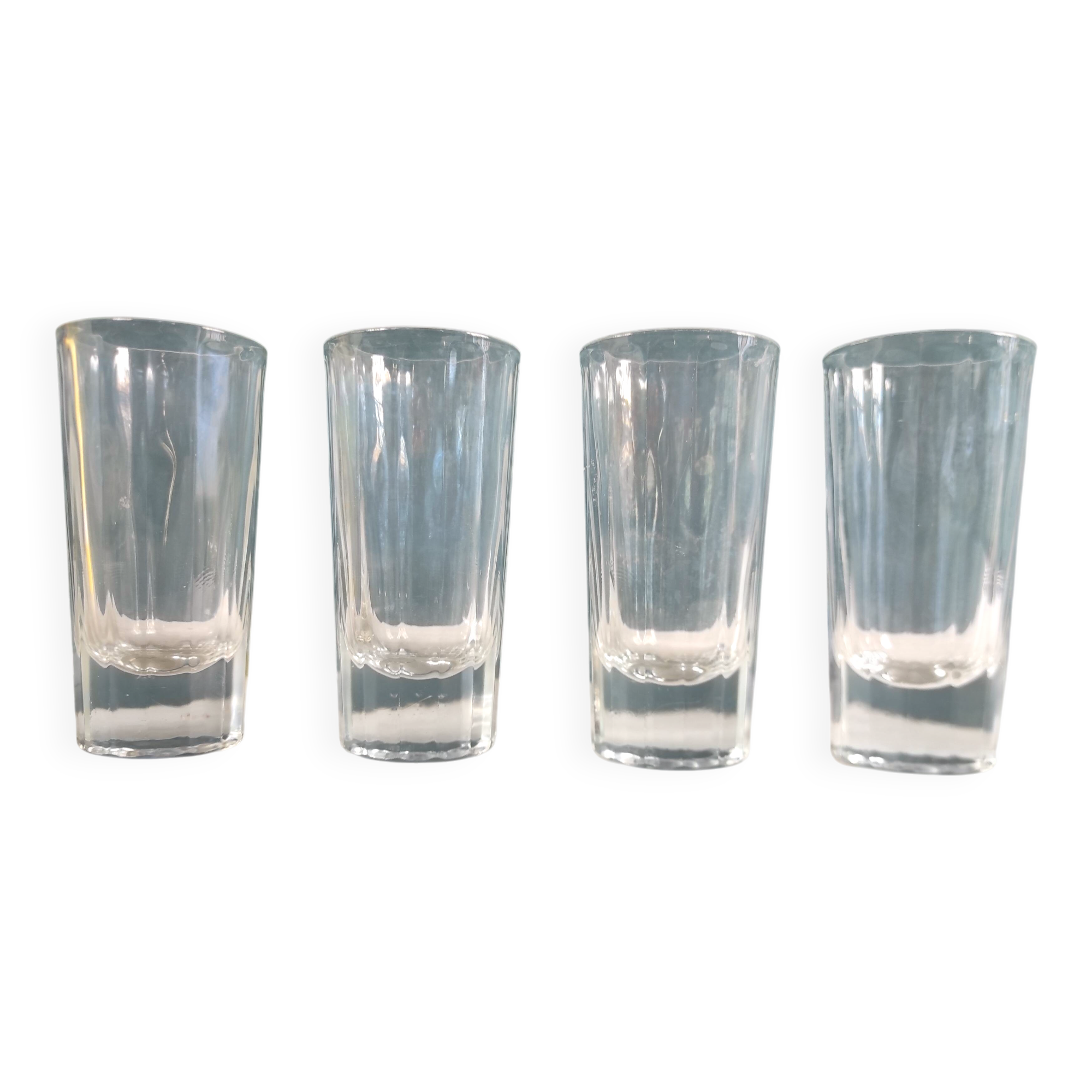 Set of 4 vintage French glasses for Pastis