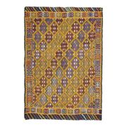 Vintage Turkish Oushak Handmade Wool & Cotton Yellow Area Rug 155x223