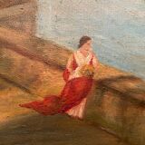 Tableau ancien, paysage, signé, début XX siècle
