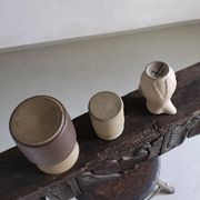 Ensemble de vases en grès beige Soholm | Danemark | Années 1960