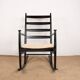 Danish Rocking Chair in lacquered wood and fabric model 218, Thomas Harlev 1960.