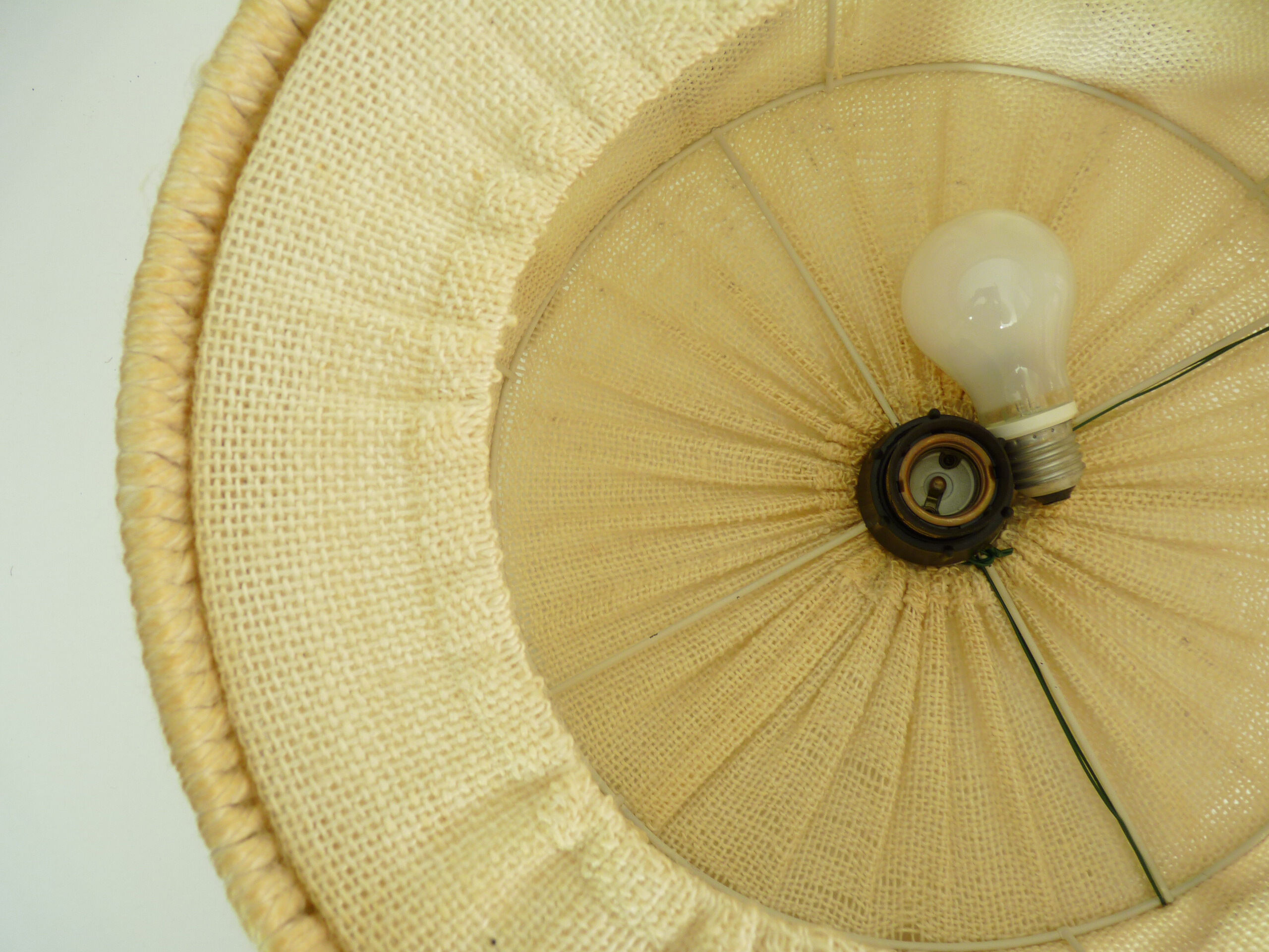 Scandinavian GDR wool en wooden hanging