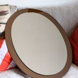 Large vintage purple oval mirror from the 70s