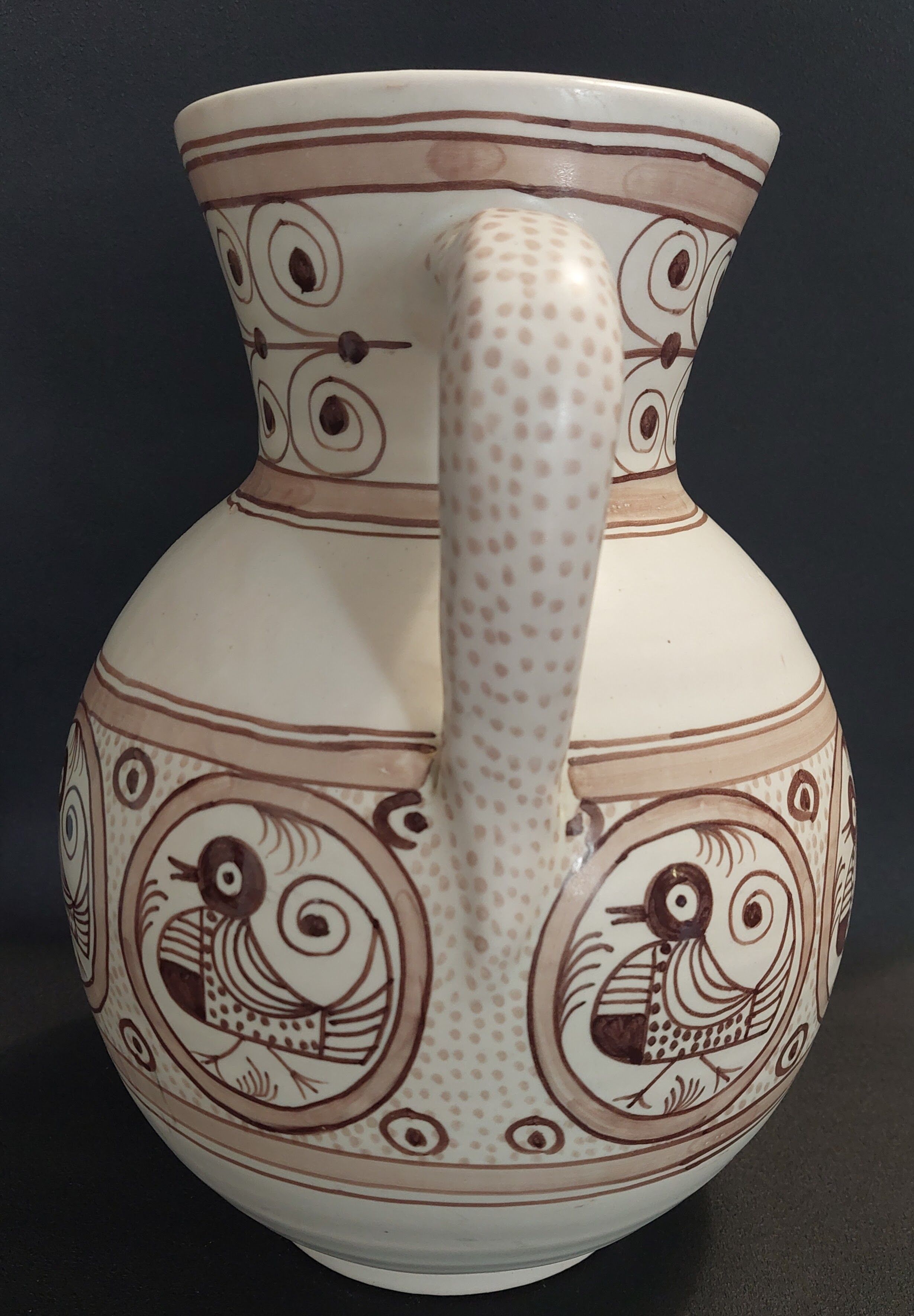 Vintage Talavera ceramic jug vase 20th century