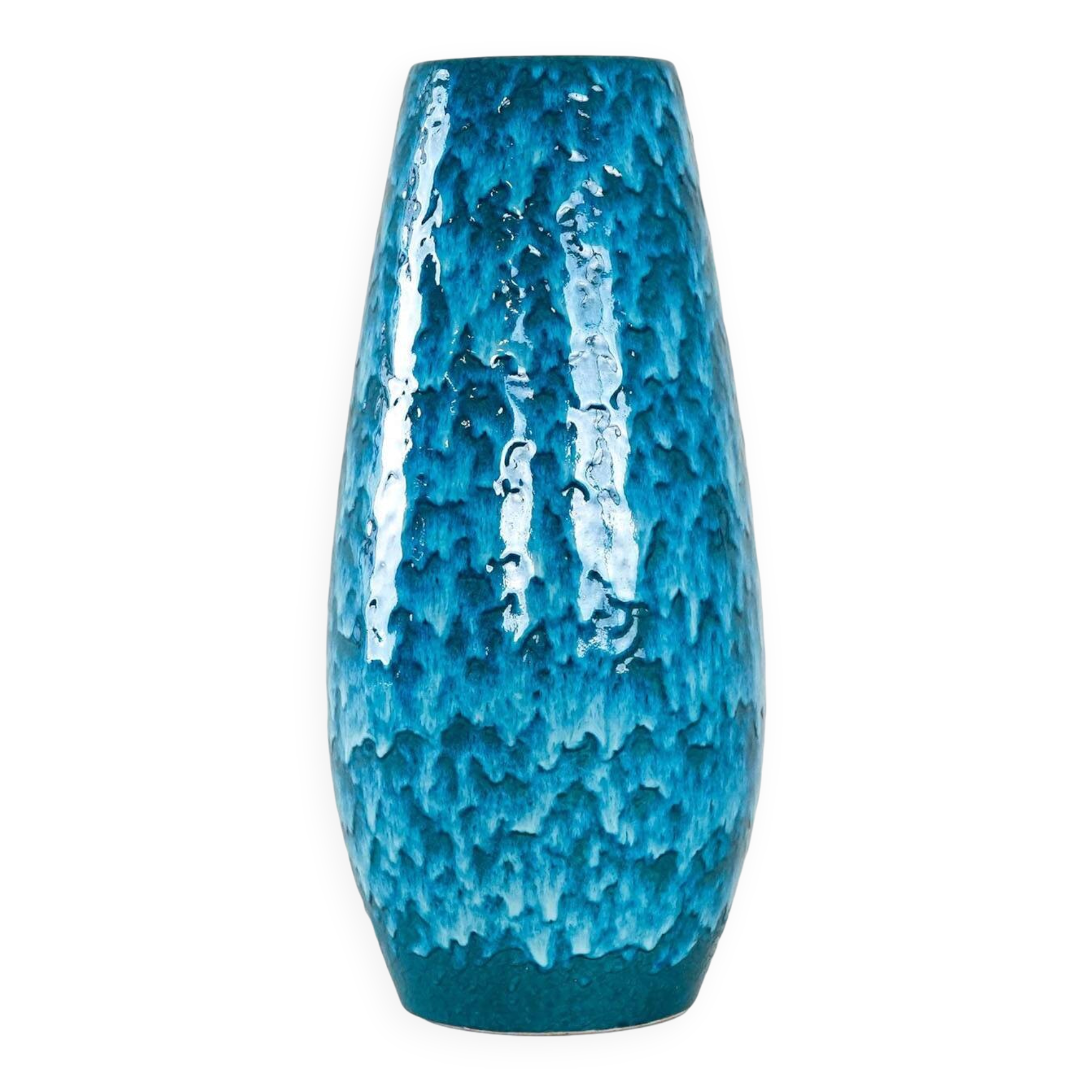 Blue ceramic vase, German design, 1960s, made in Germany