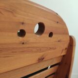 Rocking-chair scandinave bois & velours de mohair