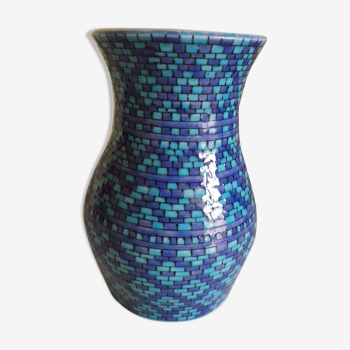 Vase style mosaïque signé ALB