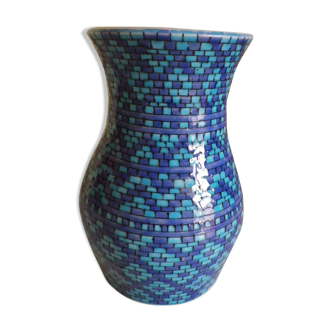 Vase style mosaïque signé ALB