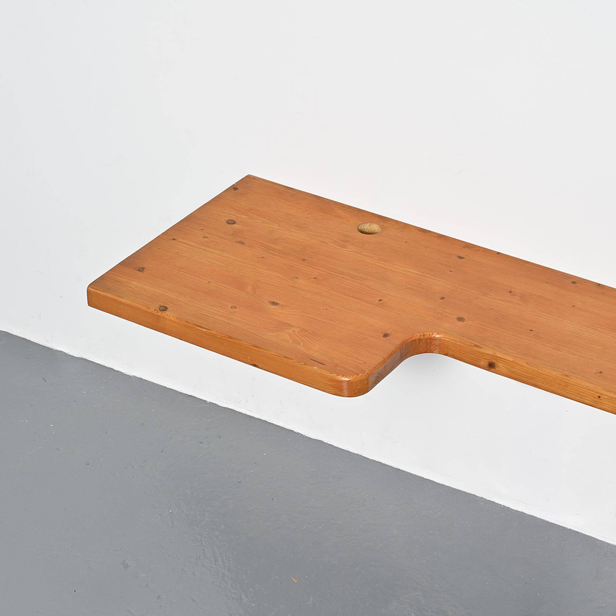 Wall corner console by Charlotte Perriand for the Nova residence, Les Arcs 1800, France.