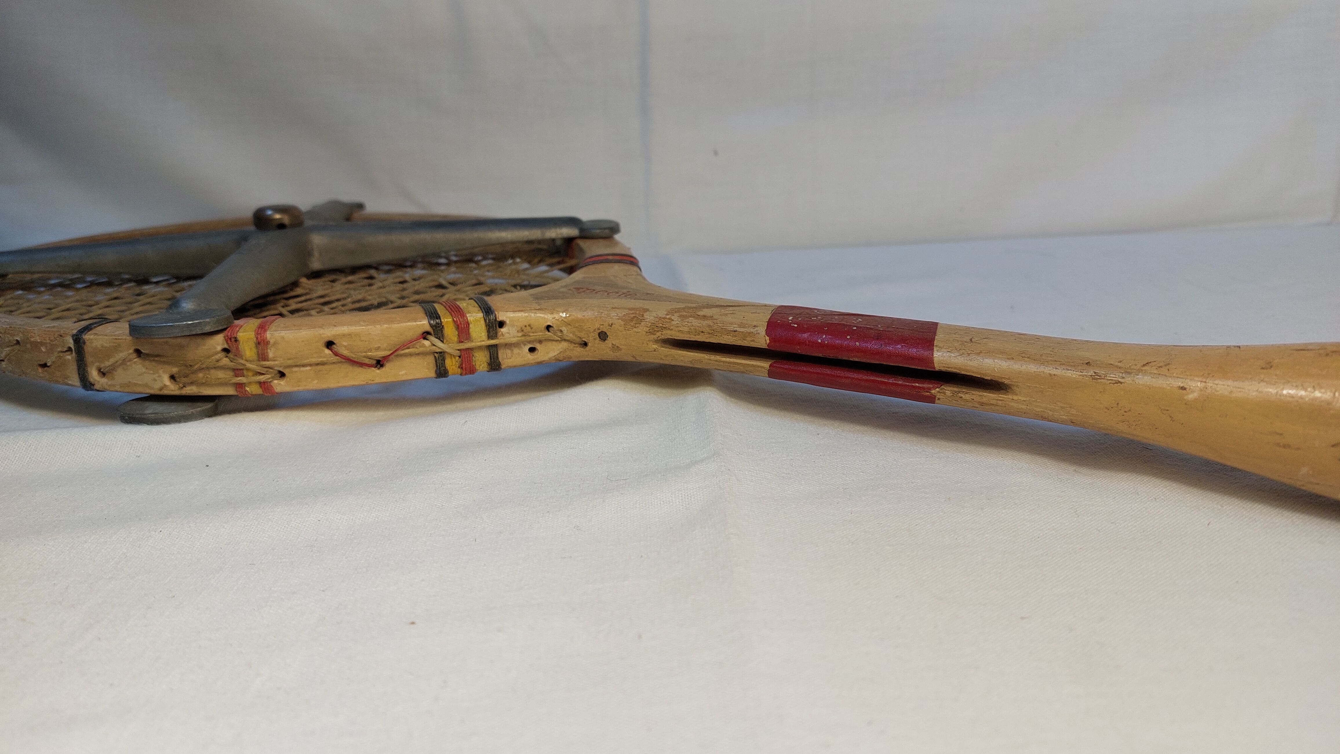 Old wooden tennis racket doria special