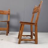 Set of 8 Brutalist Spanish Dining Chairs, 1950s