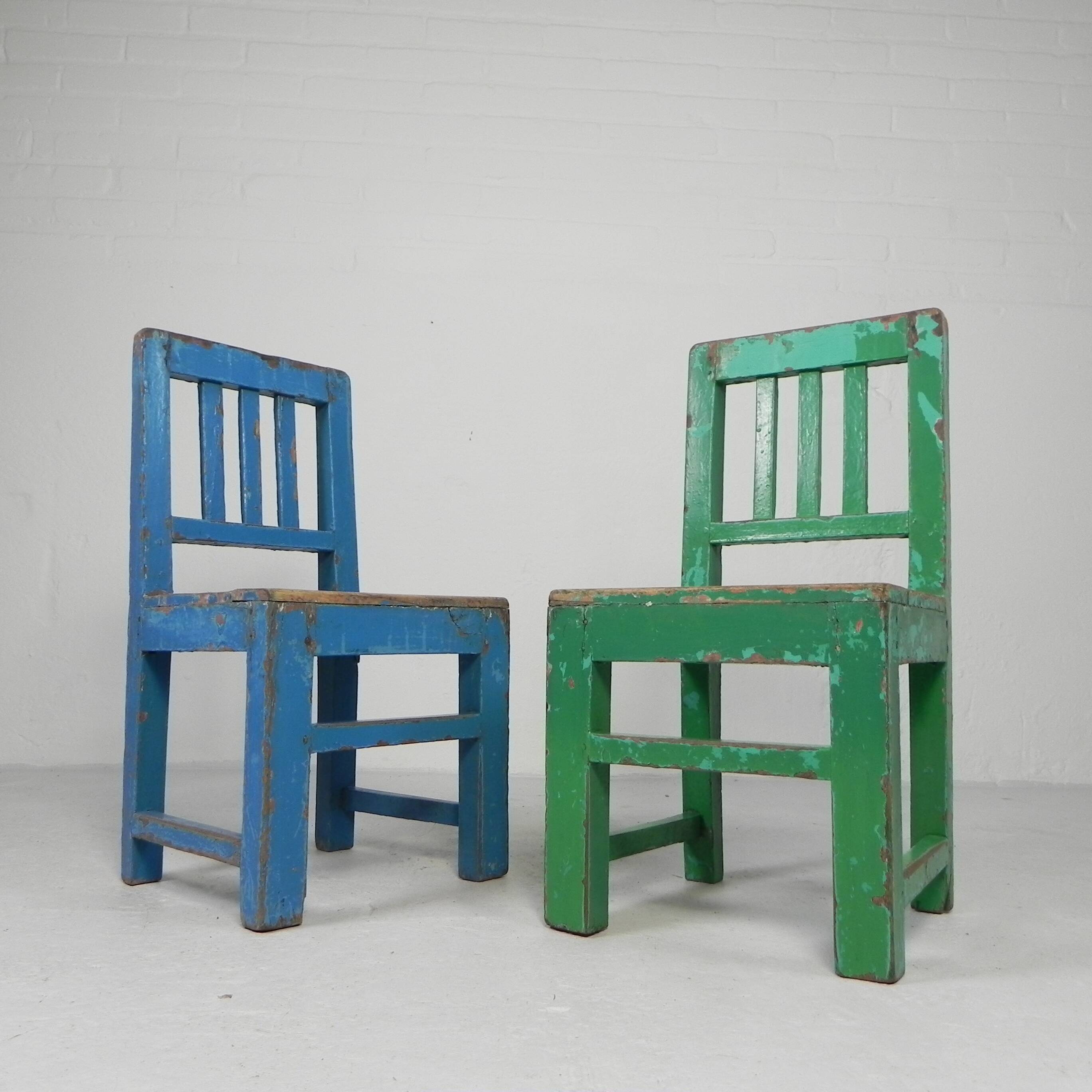 Set of 2 vintage children's chairs, 1950s