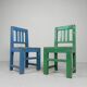 Set of 2 vintage children's chairs, 1950s