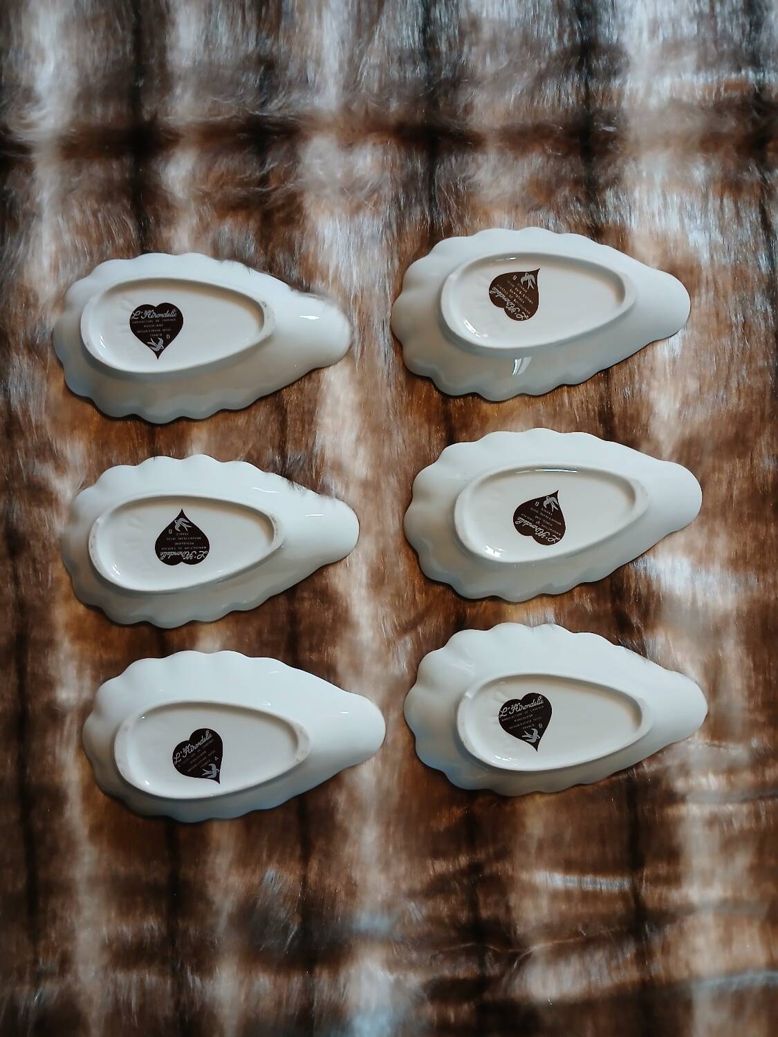 6 antique avocado cups