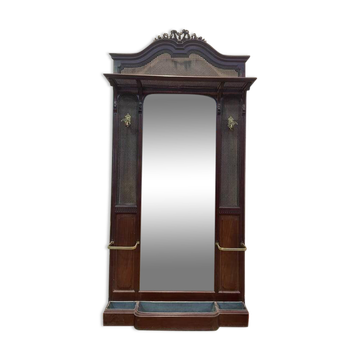 Cloakroom - Napoleon III mahogany coat rack.