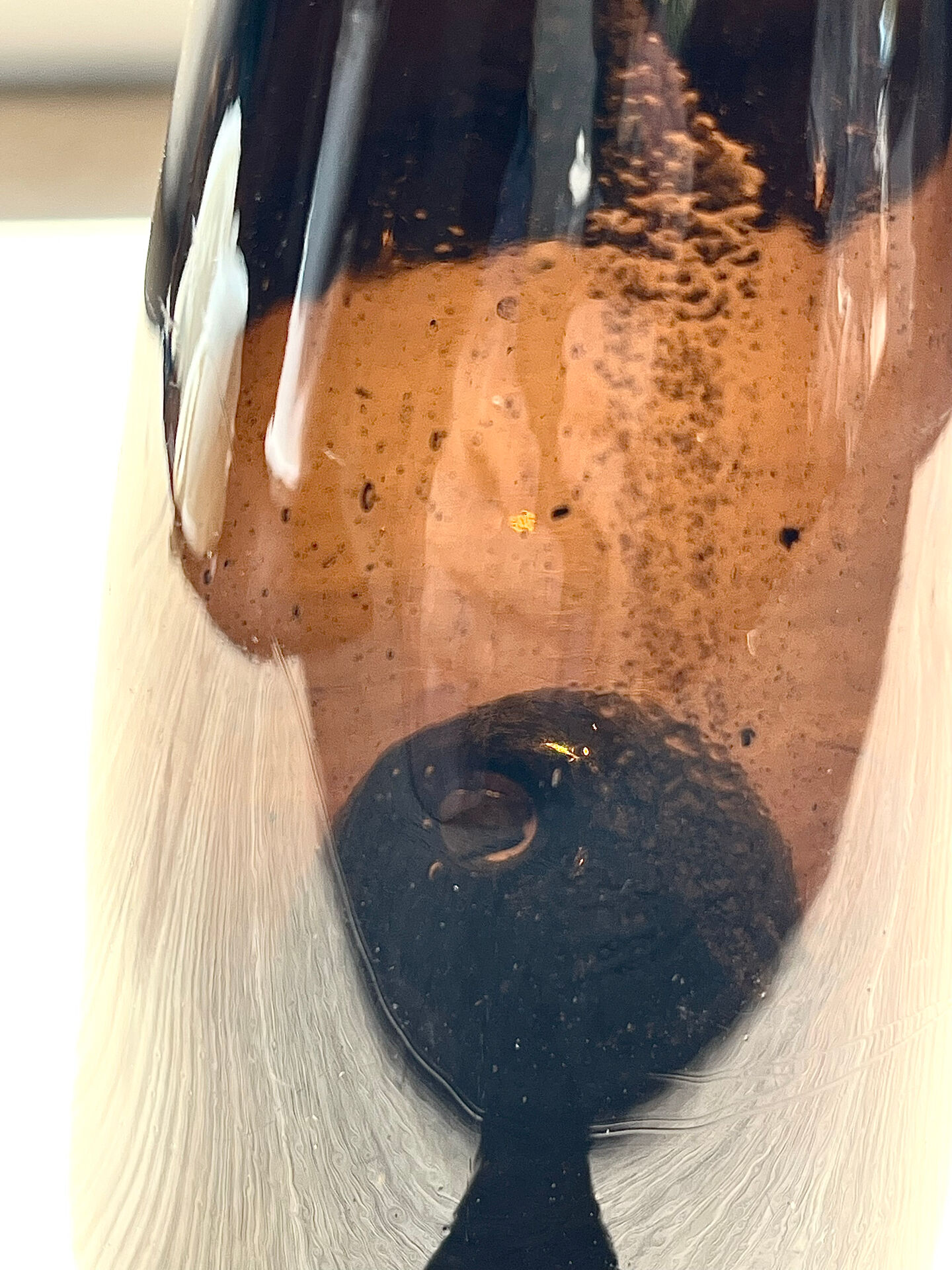 Antique amber glass vase