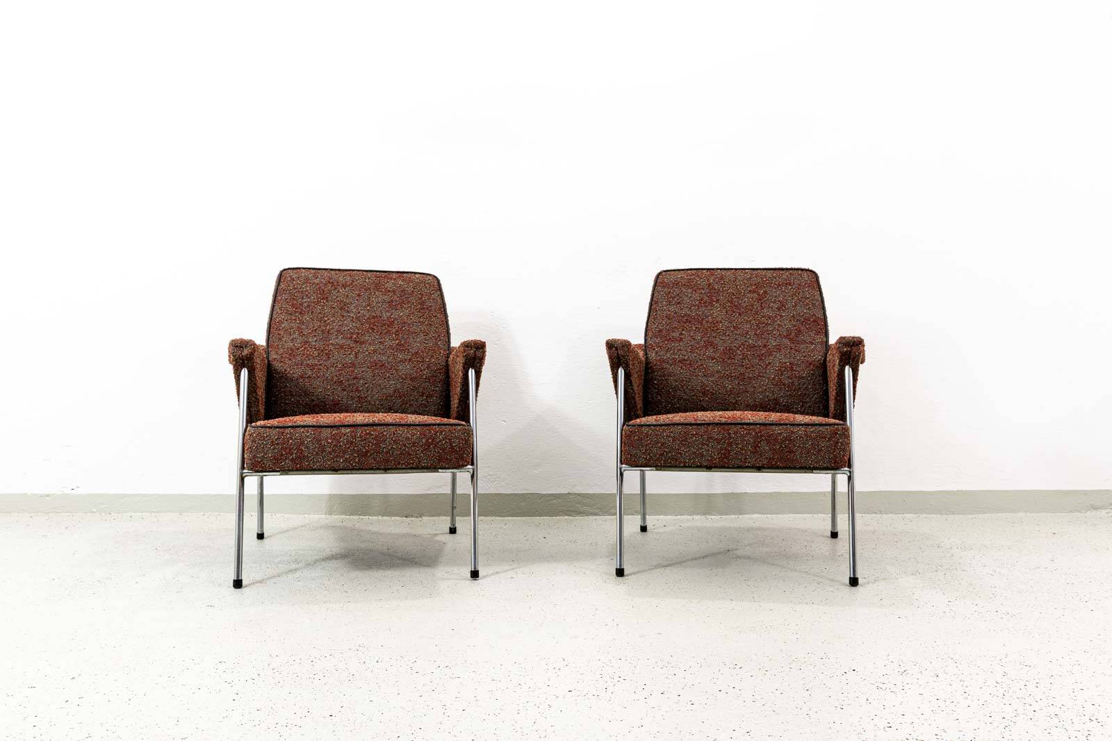 Chaises en métal vintage “Bat” Pologne, années 1960, ensemble de 2