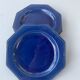 4 octagonal flat plates terre de Provence blue ceramic glazed vintage