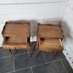Pair of Louis XV style oak bedside tables