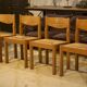 Ensemble de 4 chaises en orme Maison Regain 1960’s