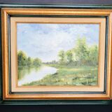 Oil on canvas: riverside