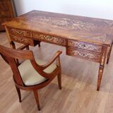 Louis XVI style italian bank desk and bench, 1920s