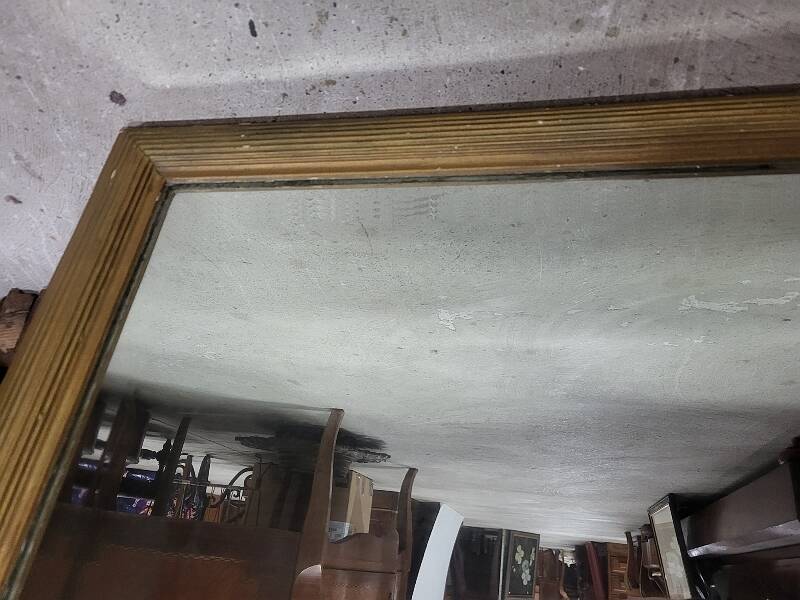 19th century gendarme's hat gilded mirror