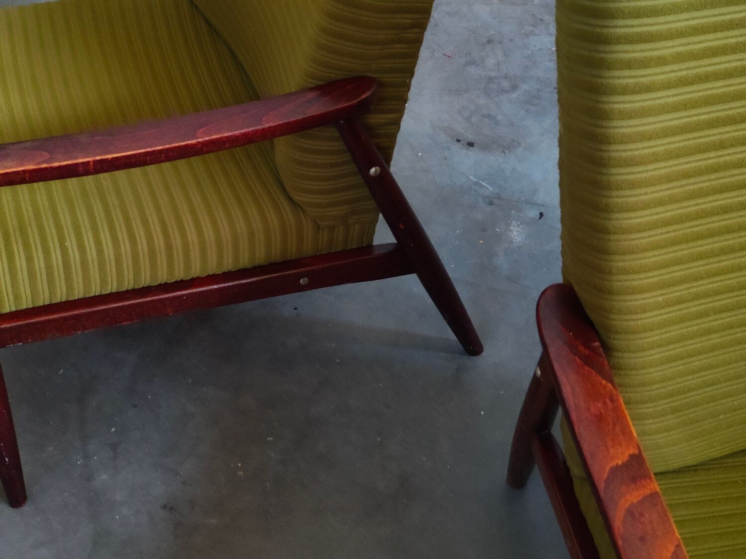 Pair of armchairs Olive Green by Jiri Jiroutek 1960