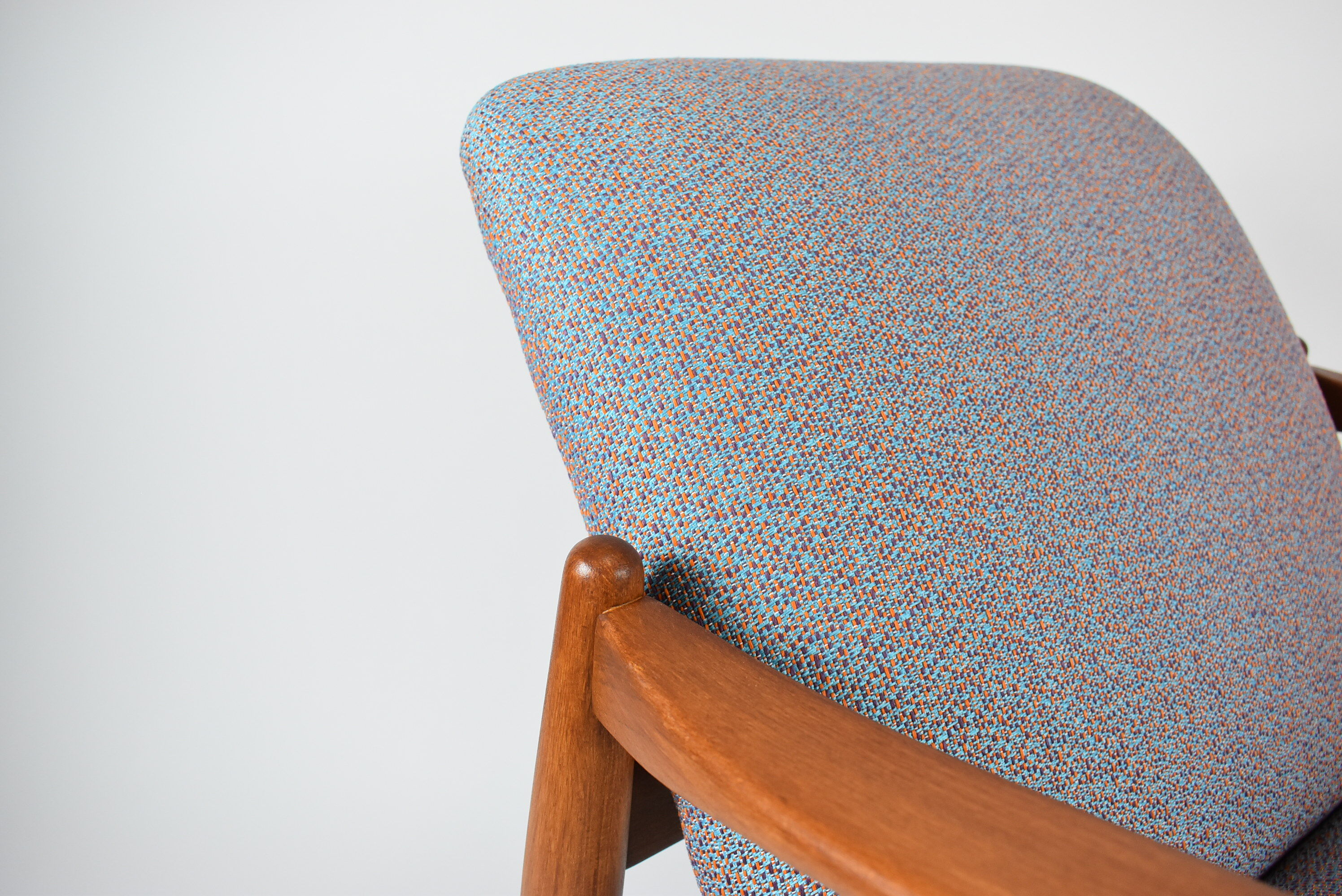 Fully restored vintage armchair, designer E.Homa, 60s, East Europe, multicolour, water resistant