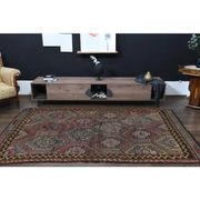 Vintage Turkish Oushak Handmade Wool Cotton Red Area Rug 170x272