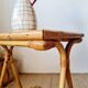 Vintage rattan and bamboo side table – 1960s Riviera style -