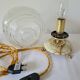 Onyx lamp, brass and glass